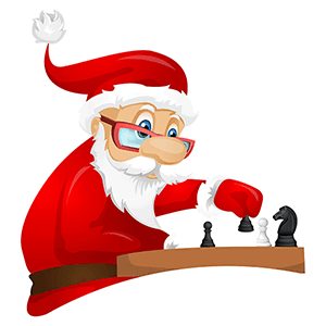 Santa Claus playing chess