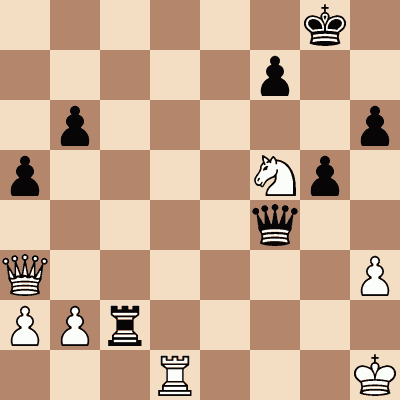 diagram of Milan Vidmar vs. Max Euwe chess puzzle