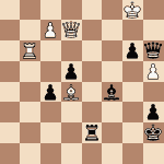 diagram of Frederick Yates vs. Aaron Nimzowitsch chess puzzle