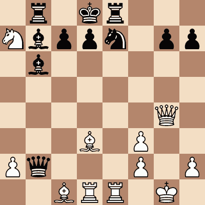 diagram of Joseph Blackburne vs. Martin chess puzzle