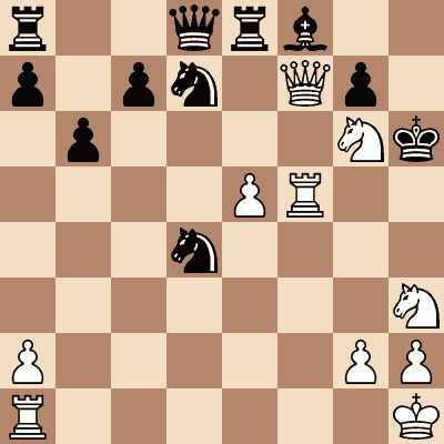 diagram of Wilhelm Steinitz vs. Herbert Trenchard chess puzzle