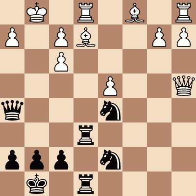 diagram of Max Walter vs. Emanuel Lasker chess puzzle