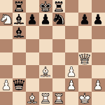 diagram of Joseph Blackburne vs. Martin chess puzzle