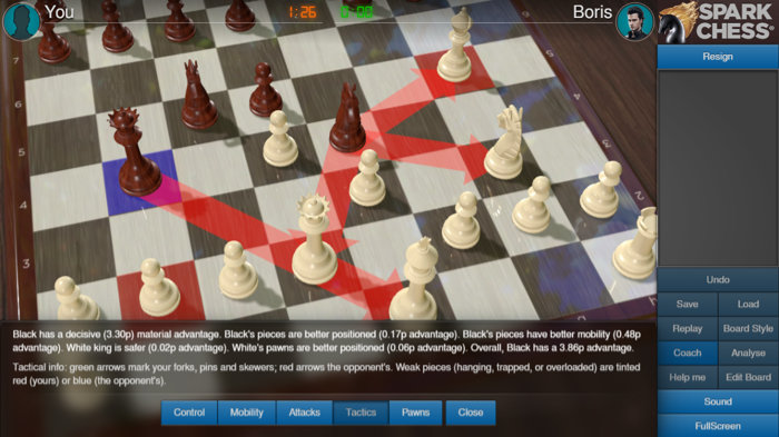 Spacrkchess tactics analysis