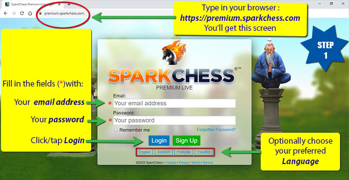 How to change your Premium Live account password - SparkChess