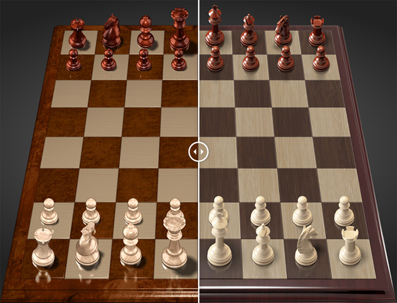 Old vs new SparkChess board