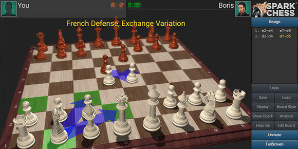 sparkchess.com at WI. SparkChess: Play chess online vs the computer or in  multiplayer